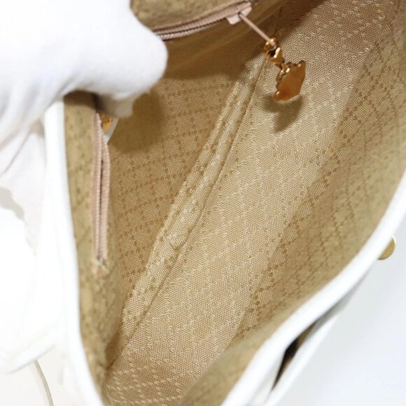 GUCCI Micro GG Supreme Shoulder Bag PVC White Gold 001 406 0259 Auth 146962 - Picture 11 of 16